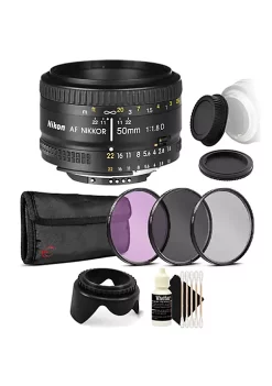 Nikon Af Nikkor 50mm F/1.8d Lens For Dslr Cameras With Accessories