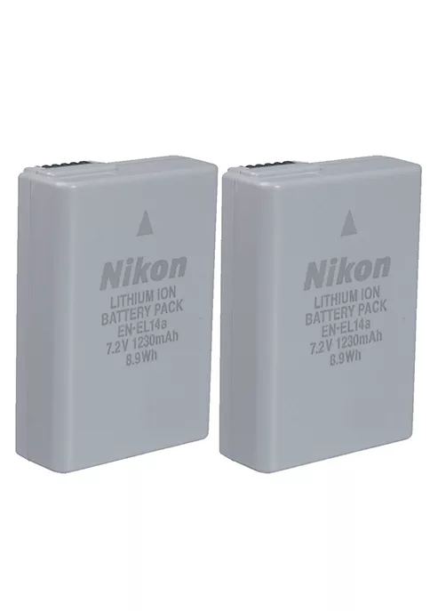 Nikon 2x Original Genuine EN-EL14a Rechargeable Li-Ion Battery for DSLR Cameras 4 Nikon 2x Original Genuine EN-EL14a Rechargeable Li-Ion Battery for DSLR Cameras - Image 2