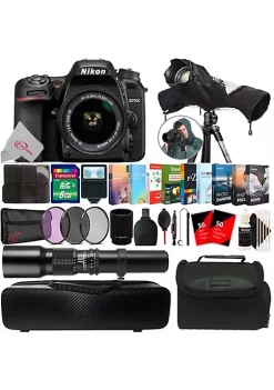Nikon D7500 20.9mp Dslr Camera + 18-55mm + 500mm Lens + 2x Converter + T-mount + Filter Kit + 8gb Memory Card + Card Holder + Reader + Lens Pen + Dust Blower + Editing Software Bundle + Camera & Lens Case + 100 Lens Tissue + Raincover + 3pc Cleaning Kit -Nikon store online Belk 122