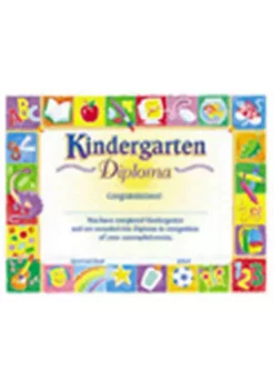 TREND ENTERPRISES INC T-17002 Classic Diploma Kindergarten-30/Pk 8-1/2 X 11