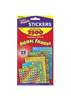 TREND ENTERPRISES INC Animal Friends Variety Pk Super Spots/Shapes Stickers