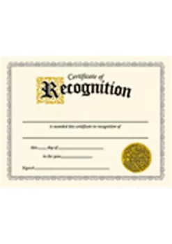 TREND ENTERPRISES INC T-2564 Classic Certificate Of Recognition-30/Pk 8-1/2 X 11