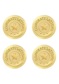 TREND ENTERPRISES INC Inc. T-74011 Congratulations Gold Award Seals 32-Pk