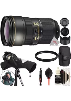 Nikon Af-s Nikkor 24-70mm F/2.8e Ed Vr Normal Zoom Lens + Rain Cover Accessory Kit
