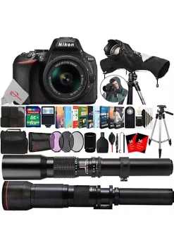 Nikon D5600 24.2mp Digital Slr Camera With 18-55mm, 500mm And 650-1300mm Lens Accessory Kit