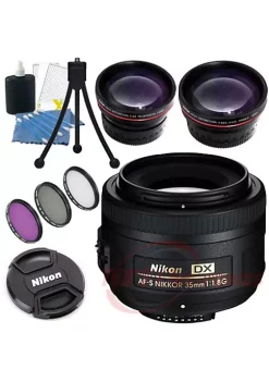Nikon 35mm F/1.8g Af-s Dx Lens With Accessory Kit For Digital Slr Cameras