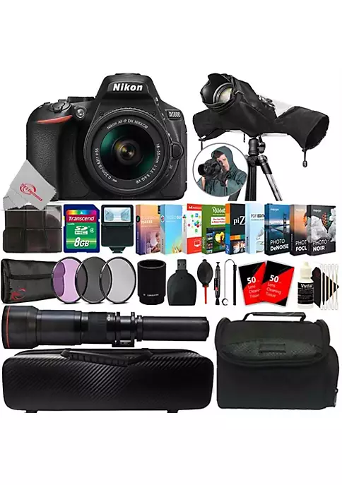 Nikon D5600 24.2mp Dslr Camera + 18-55mm + 650-1300mm Lens + 2x Converter + T-mount + Filter Kit + 8gb Memory Card + Card Holder + Reader + Lens Pen + Dust Blower + Editing Software Bundle + Camera & Lens Case + 100 Lens Tissue + Raincover + 3pc Cleaning 8 Nikon D5600 24.2mp Dslr Camera + 18-55mm + 650-1300mm Lens + 2x Converter + T-mount + Filter Kit + 8gb Memory Card + Card Holder + Reader + Lens Pen + Dust Blower + Editing Software Bundle + Camera & Lens Case + 100 Lens Tissue + Raincover + 3pc Cleaning - Image 6