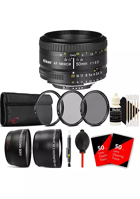 Nikon Af Nikkor 50mm F/1.8d Lens For D7000 , D7100 , D7200 And D7500 With Accessory Bundle 3 Nikon Af Nikkor 50mm F/1.8d Lens For D7000 , D7100 , D7200 And D7500 With Accessory Bundle