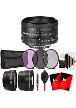 Nikon Af Nikkor 50mm F/1.8d Lens For D7000 , D7100 , D7200 And D7500 With Accessory Kit